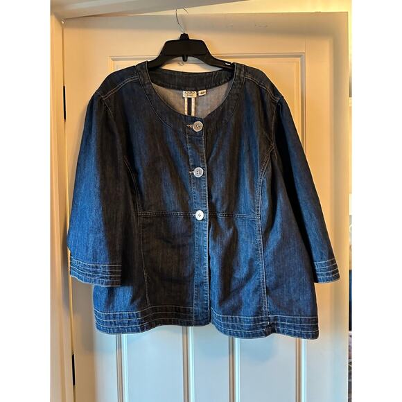 Cato Jacket Ladies 26/28W Denim 3/4 Sleeve Light Weight - Picture 1 of 15